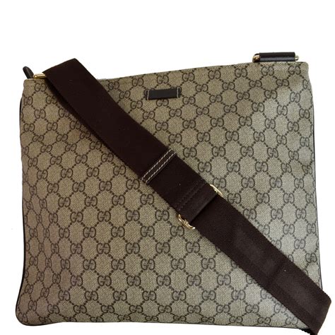 GUCCI GG Supreme Canvas Messenger Shoulder Bag Beige 